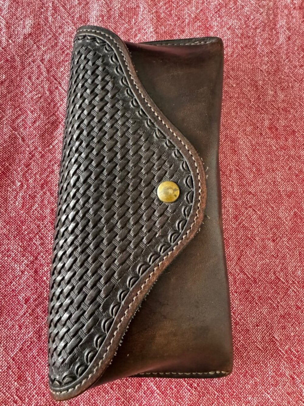 Handmade leather (Artisan) vintage eyeglasses case.
